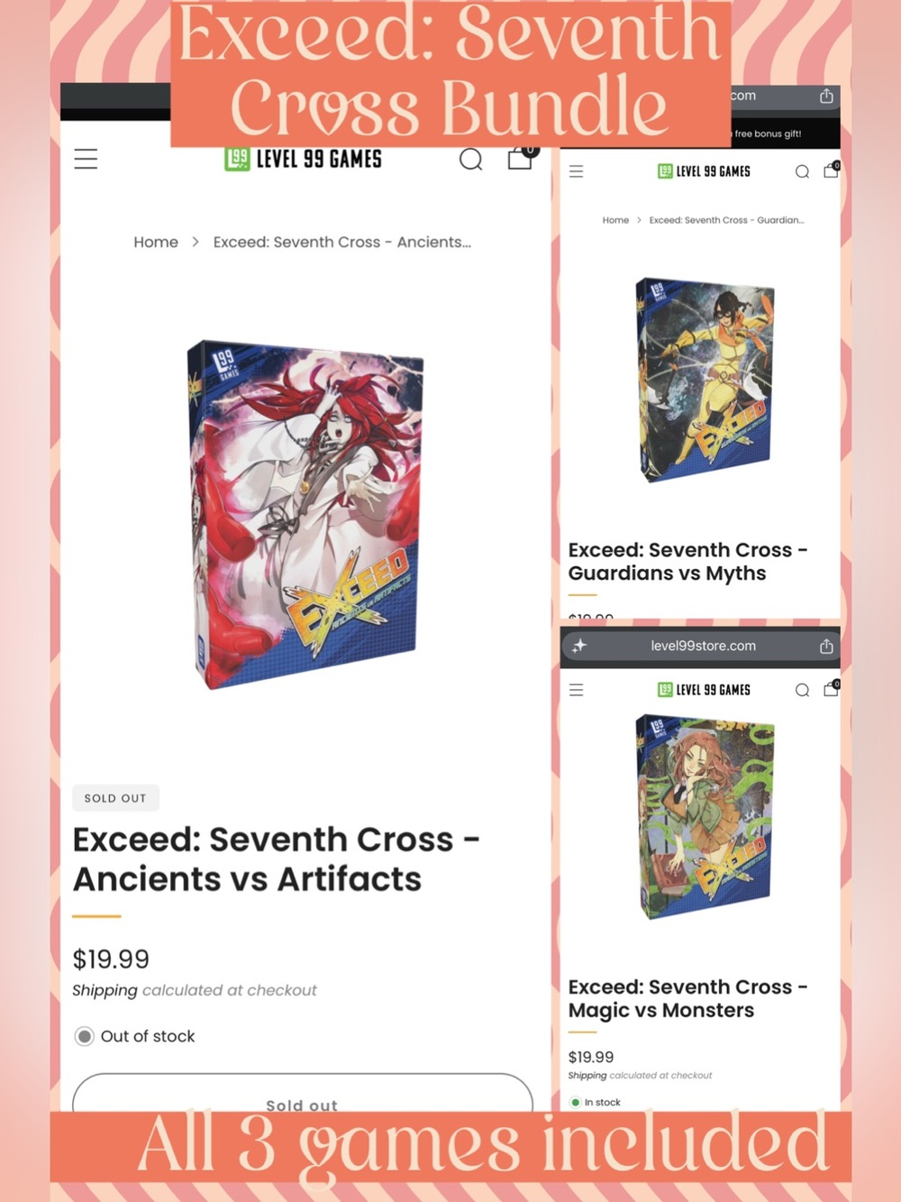 Level 99 Exceed: Seventh Cross Bundle - Blue, Red, Yellow